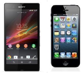 Sony Xperia Z and iPhone 5
