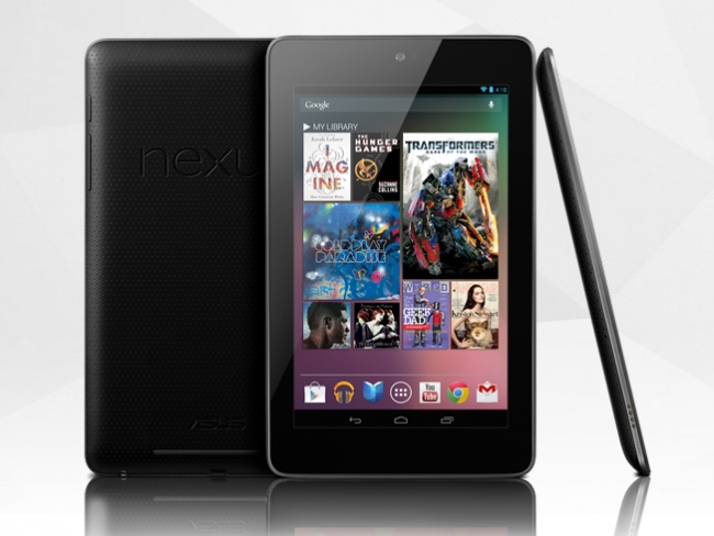 Google Nexus 7 comparison with Galaxy Tab 2, Galaxy Tab 7.7, Nook Tablet