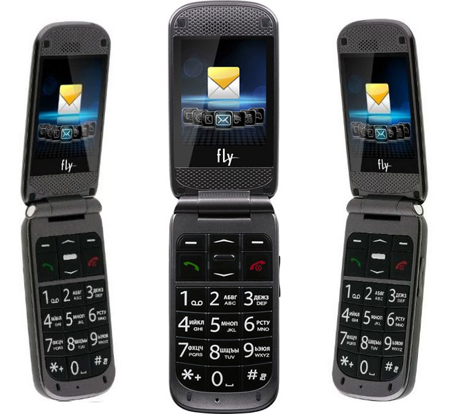 Fly Ezzy Flip – mobile phone with large keys and a flashlight in a clamshell form factor