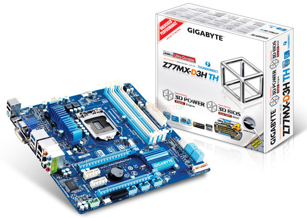 Gigabyte Z77MX-D3H-TH motherboards designed with two Thunderbolt ports