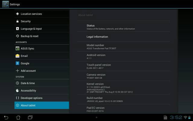 Jelly Bean update for Asus Transformer Pad TF300: Confirmed