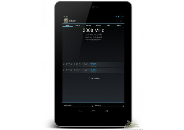 Nexus 7 over clocked to 2 GHz CPU, GPU at 650 MHz: ROM