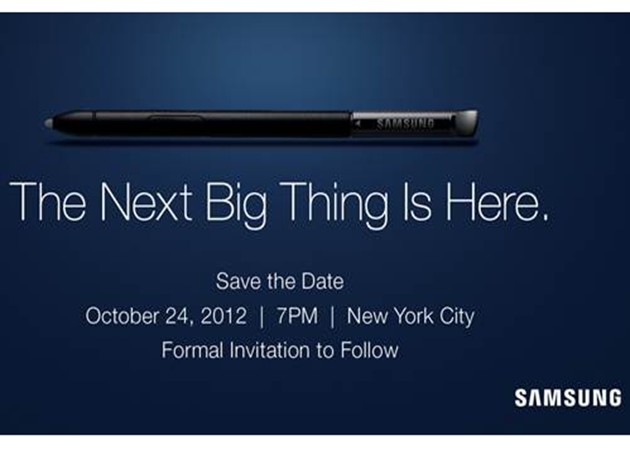 Event on 24th October for Samsung Galaxy Note II, Galaxy Note 10, Galaxy Tab?