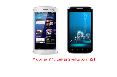 Micromax a110 canvas 2 vs Karbonn a21 comparison