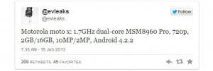 Motorola X Smartphone Specifications Confirmed