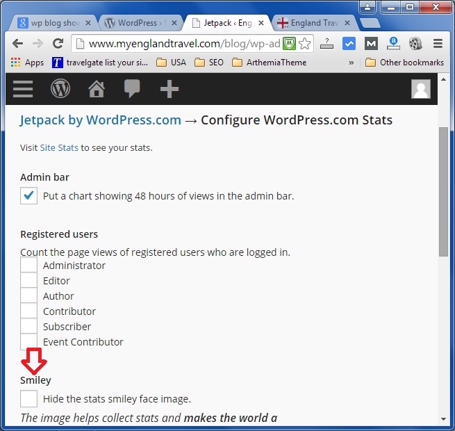 How to hide smiley face at the WP blog footer